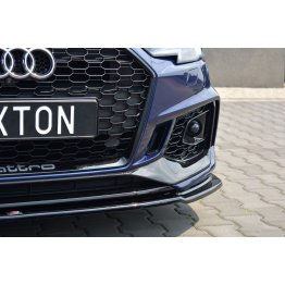 Накладка сплиттер на передний бампер Вариант2 на Audi RS4 B9